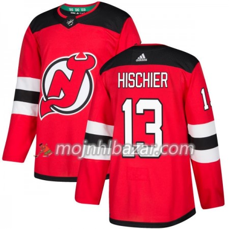 Dresovi New Jersey Devils Nico Hischier 13 Adidas 2017-2018 Crvena Authentic - Muške
